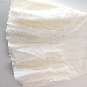White And Cream Striped Pleated A-Line Mini Skirt for Weddings